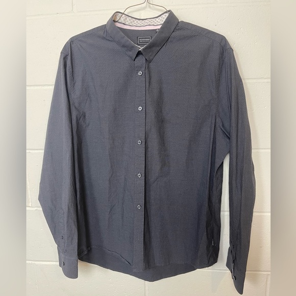 7 Diamonds Men’s Button-Up Shirt – Dark Gray Micro-Pattern, Size XXL - Picture 1 of 6